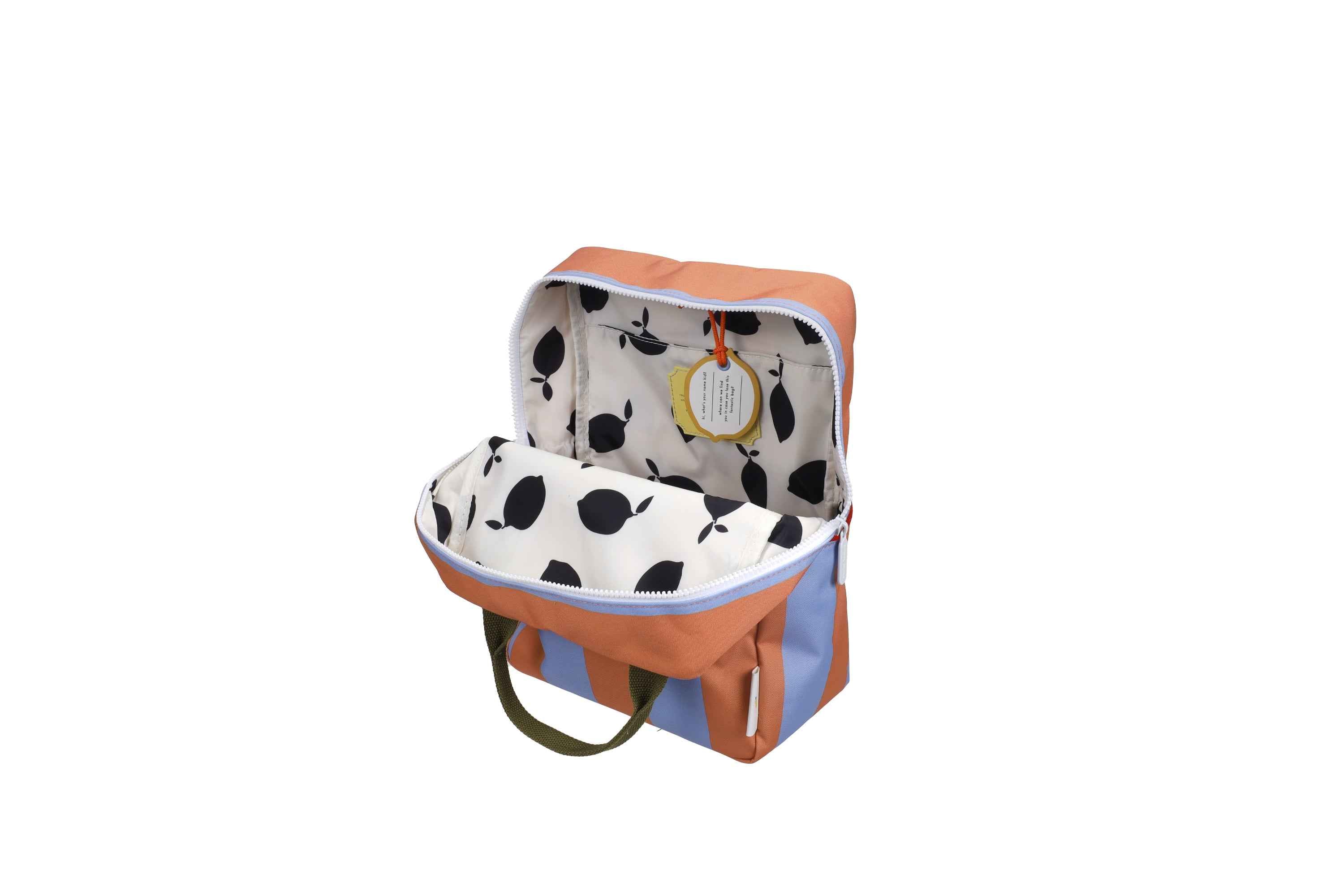 Sticky Lemon | backpack medium lemon tree stripes cloud blue + maple whirl
