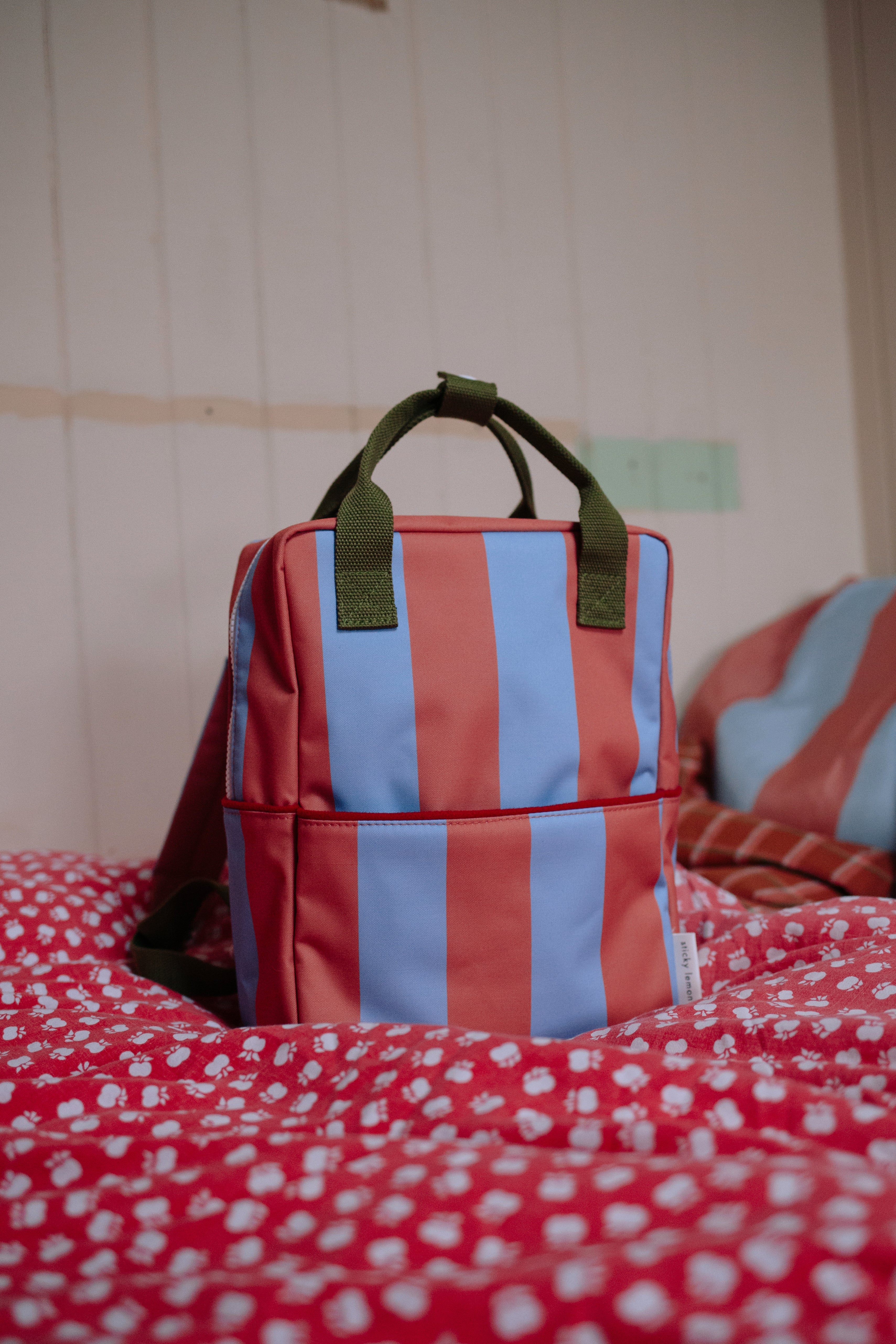 Sticky Lemon | backpack medium lemon tree stripes cloud blue + maple whirl