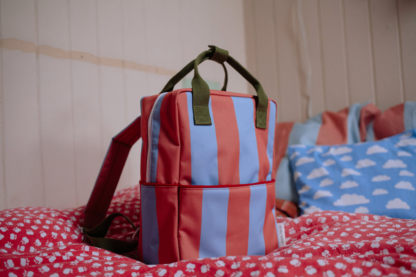 Sticky Lemon | backpack medium lemon tree stripes cloud blue + maple whirl