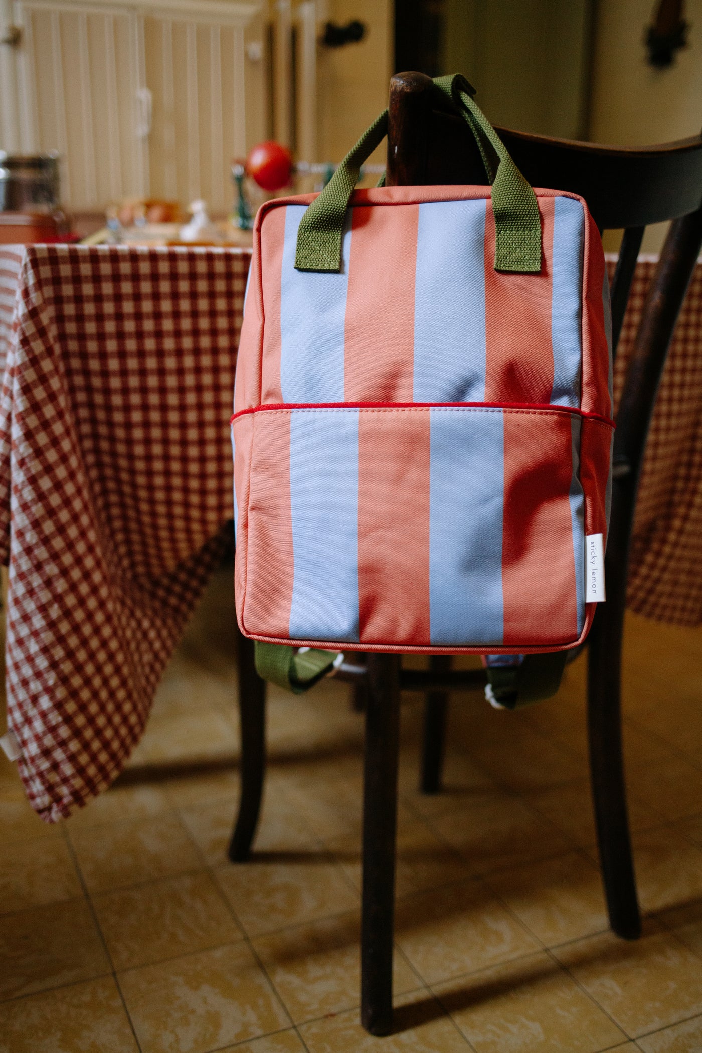Sticky Lemon | backpack medium lemon tree stripes cloud blue + maple whirl