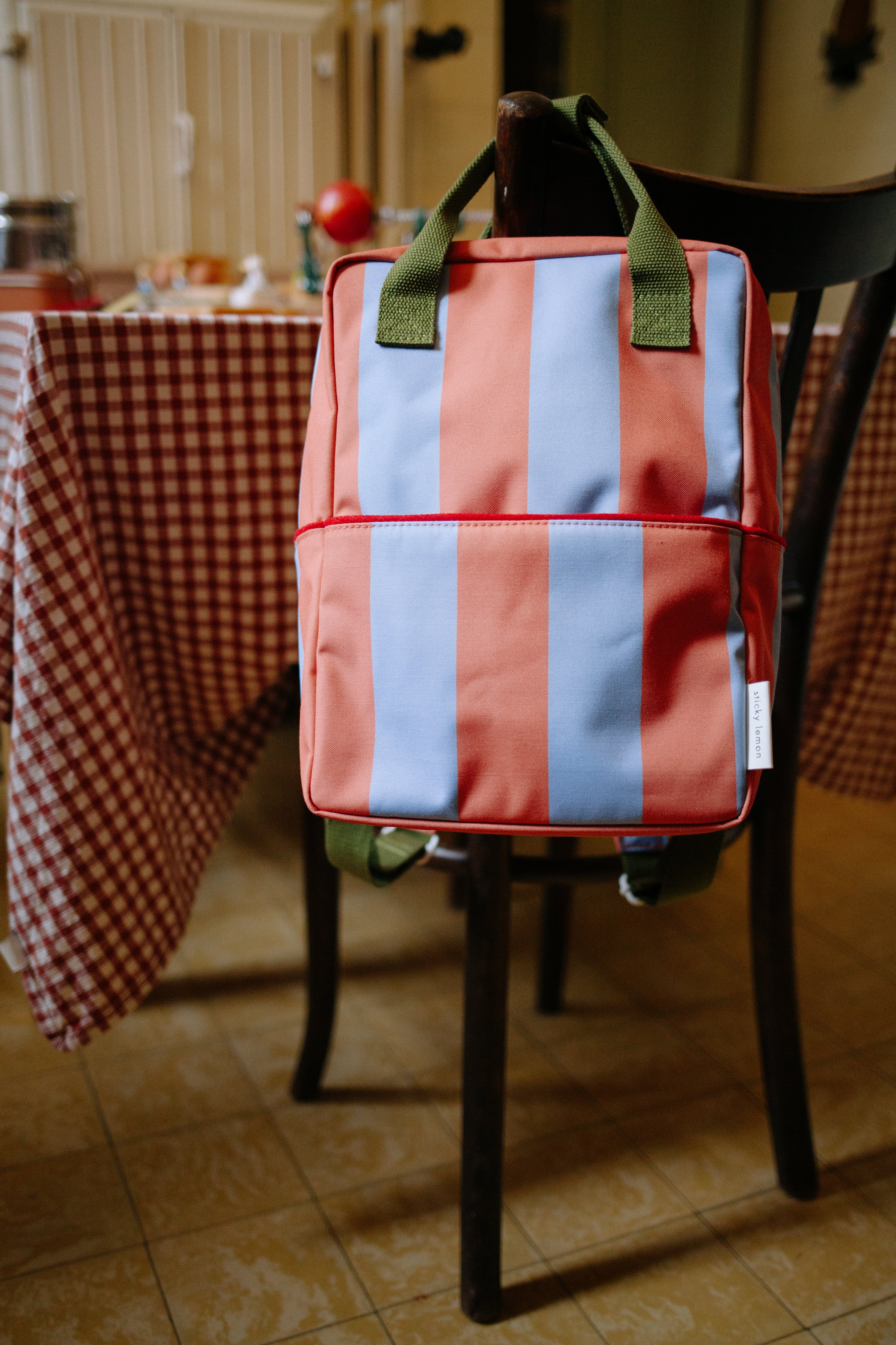 Sticky Lemon | backpack medium lemon tree stripes cloud blue + maple whirl