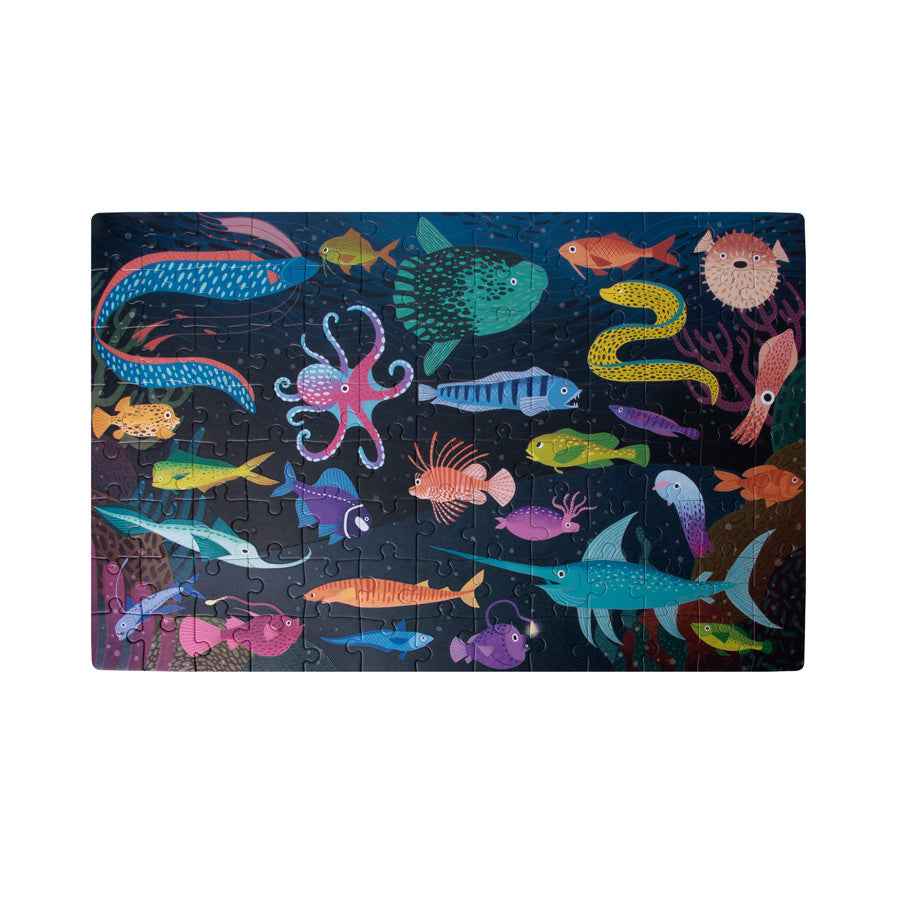 APLI | 104-Piece Glow-in-the-Dark Ocean Puzzle + Poster