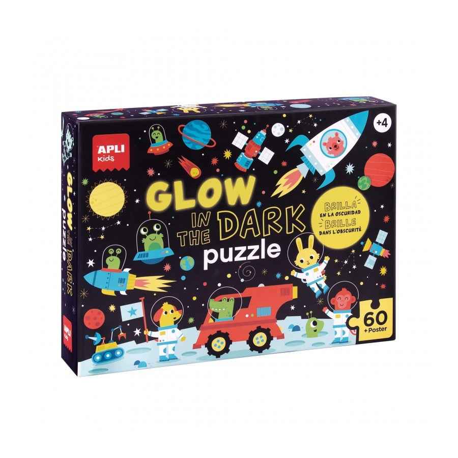 APLI | Space Glow-in-the-Dark Puzzle + Poster 60 Pieces