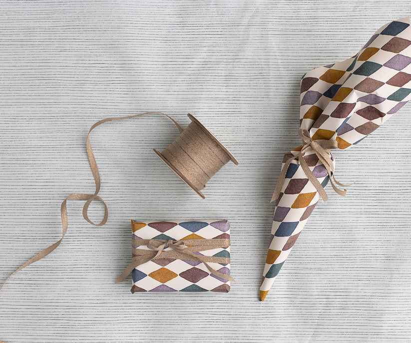 Maileg | 25 m Ribbon - Vintage Pink/Gold