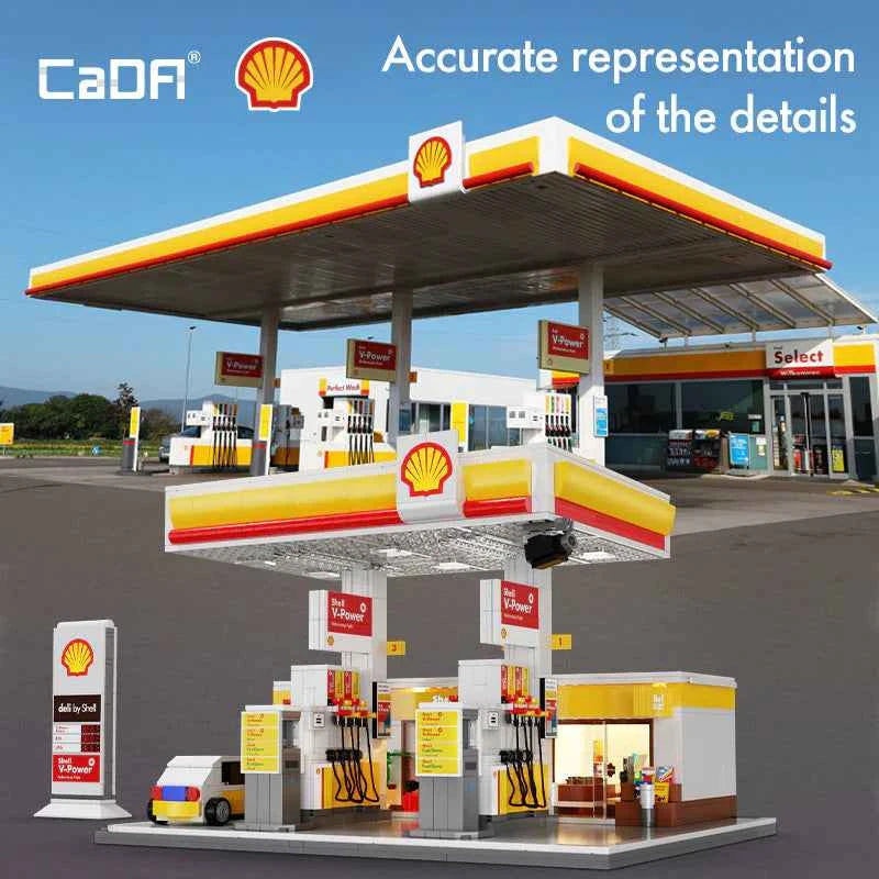 CaDA | Building Series - Shell Retail Station 1309 pieces