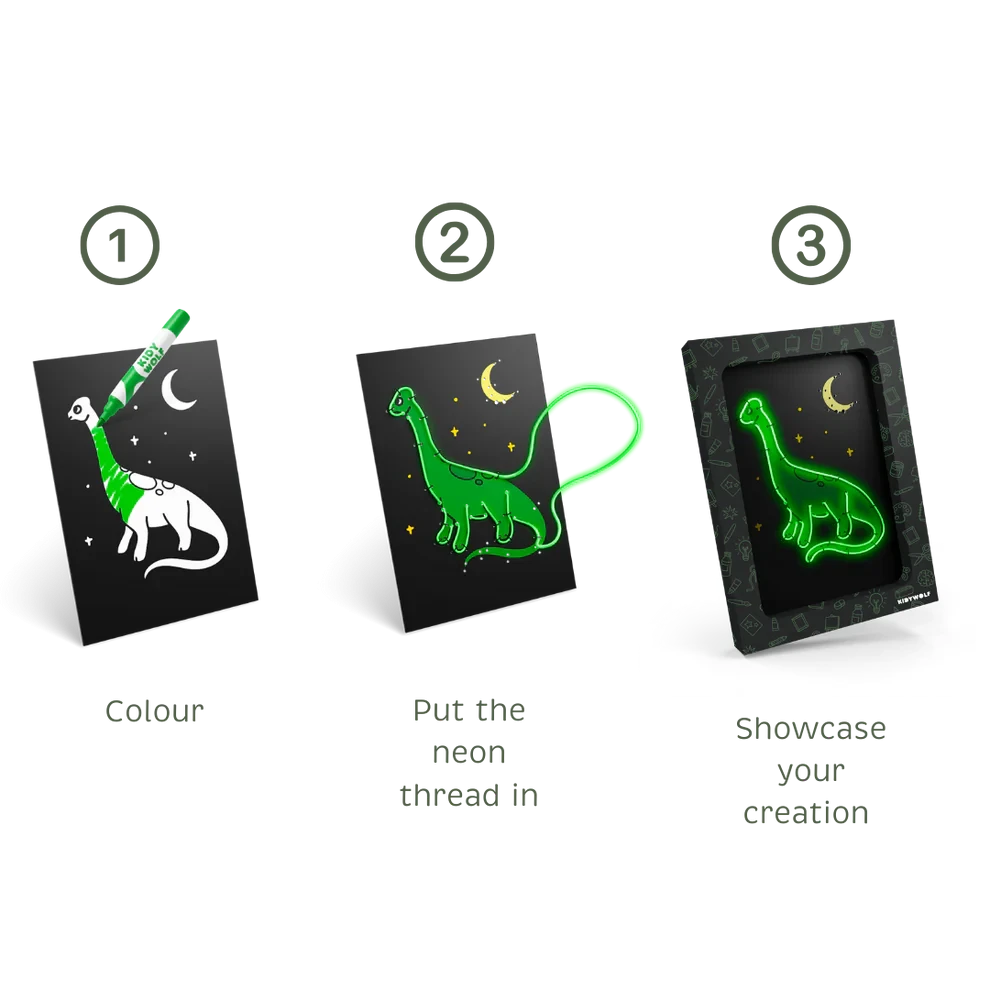 Kidywolf | Kidyneon Kit for Luminous Dinosaur Wall Decor