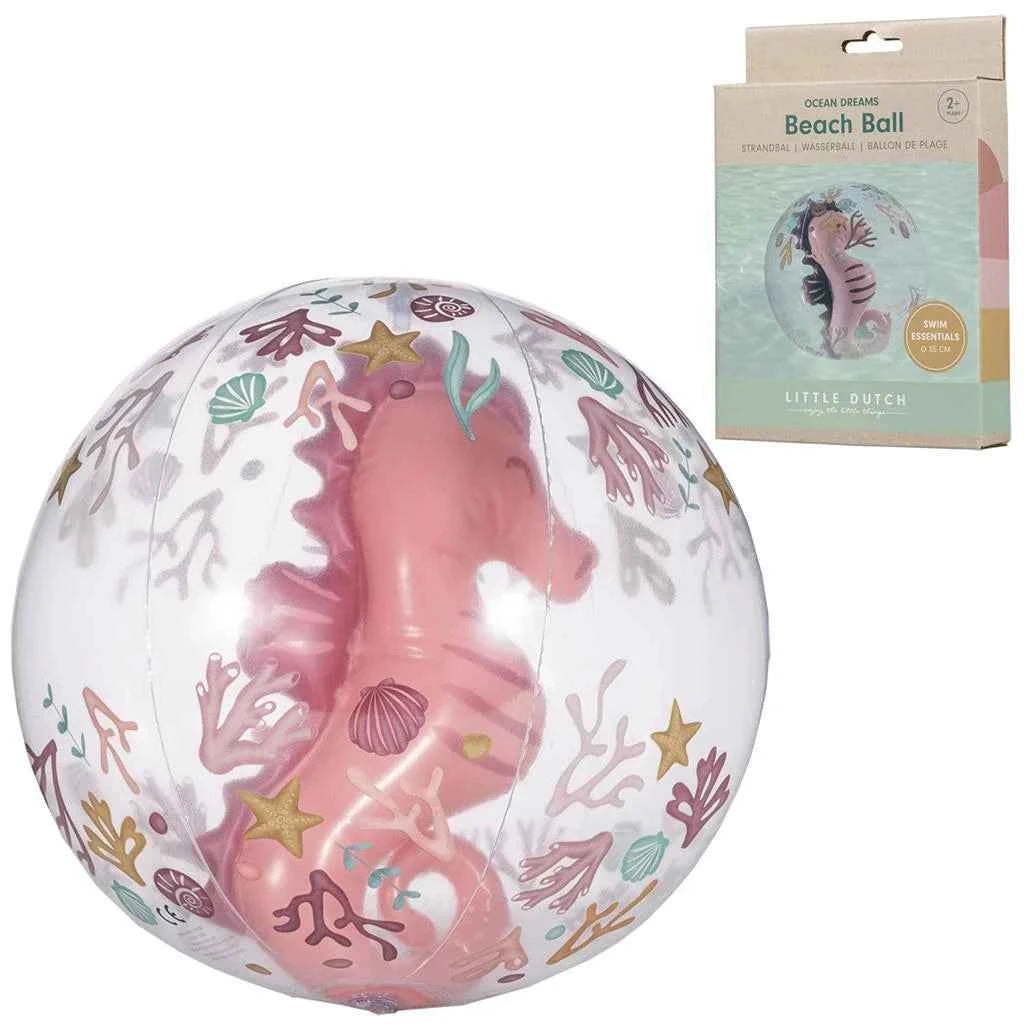 Little Dutch | Ocean Dreams 3D Pink Seahorse Beach Ball