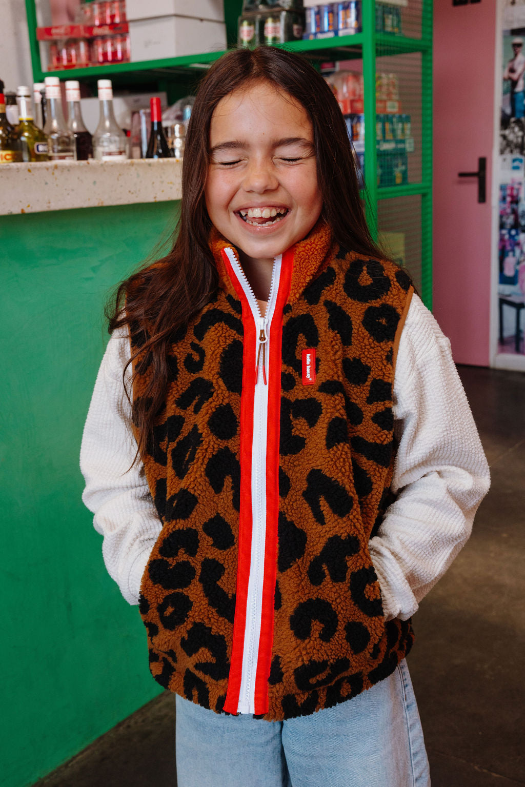 Hello Hossy | fleece vest leopard