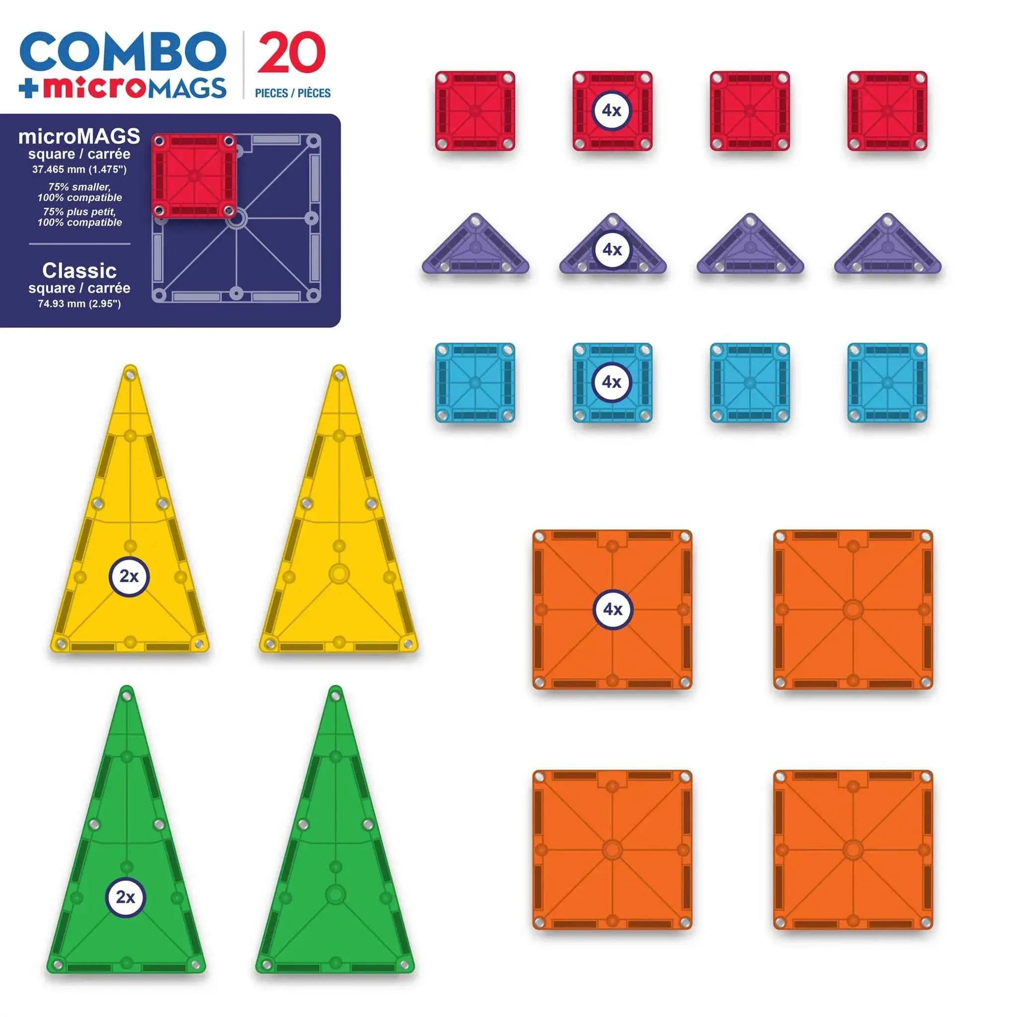 Magna-Tiles | Combo 20 Stuks Set