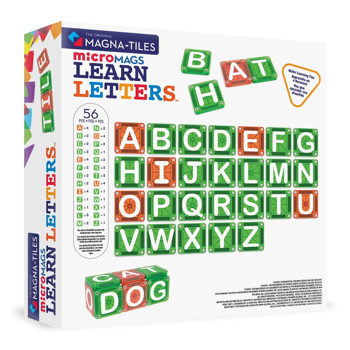 Magna-Tiles | micromags learn letters 56pcs