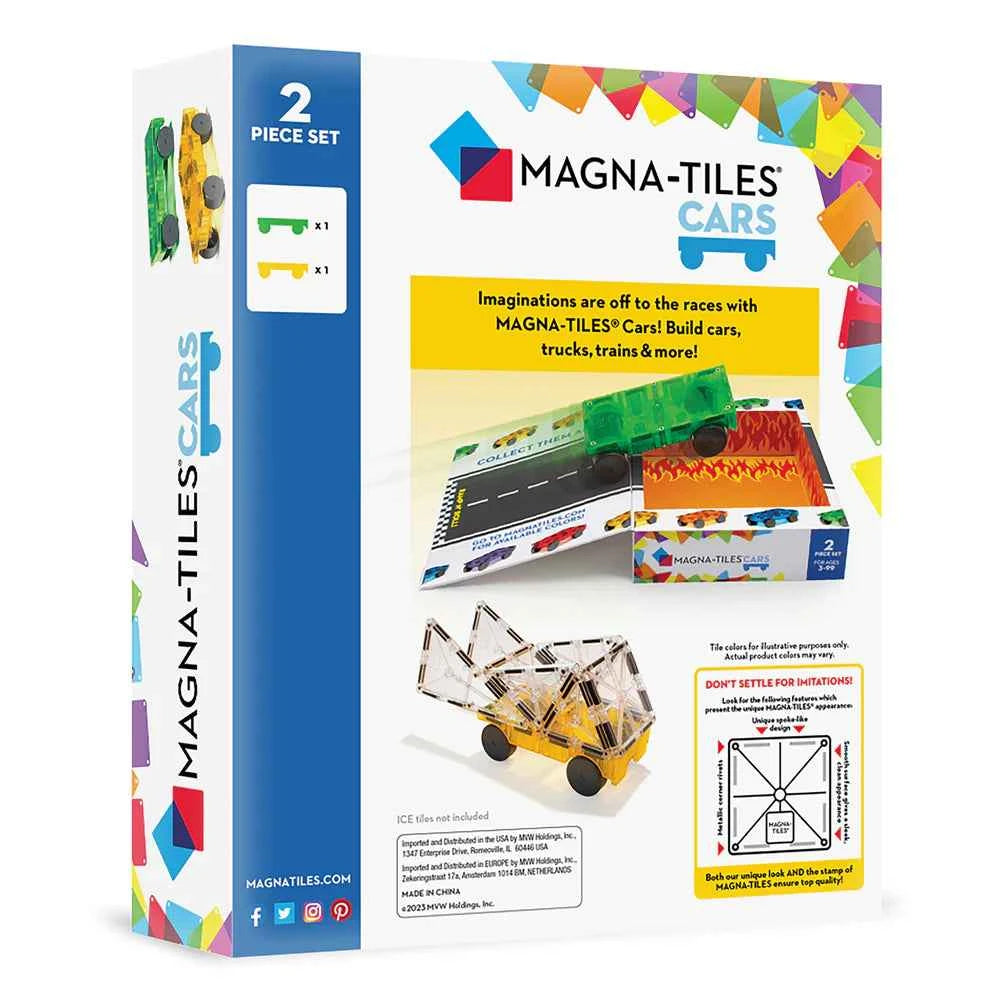 Magna-Tiles | Cars Green & Yellow 2-Piece Set