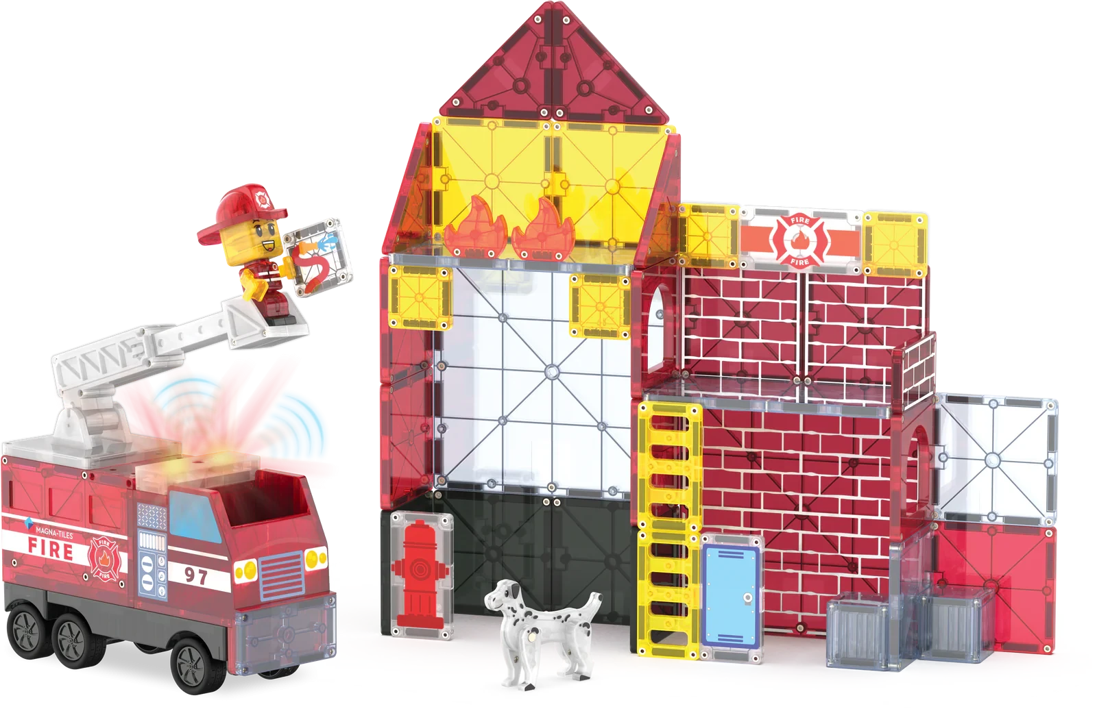 Magna-Tiles | Fire Station 50-Piece Set