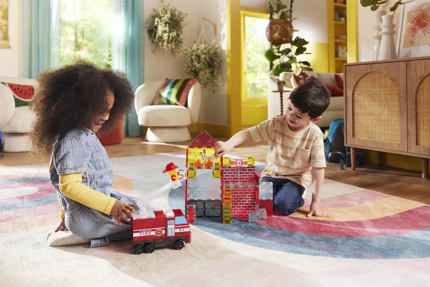 Magna-Tiles | Fire Station 50-Piece Set