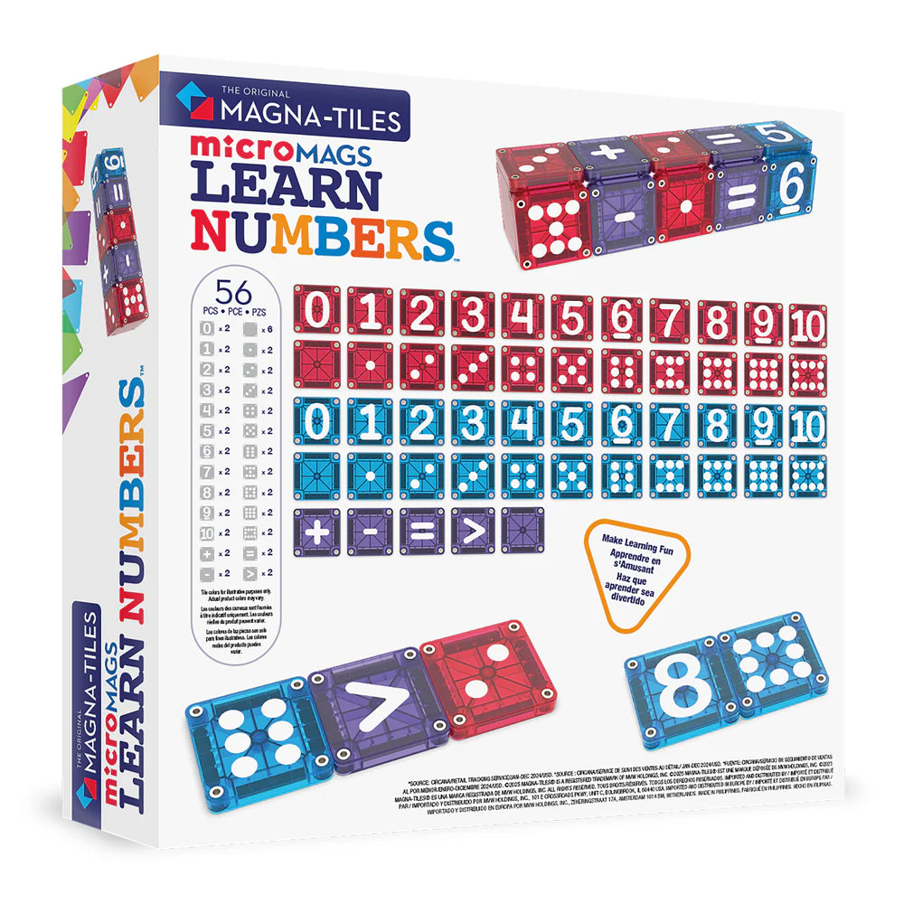 Magna-Tiles | Micro Mags Learn Numbers 56 Stuks Set