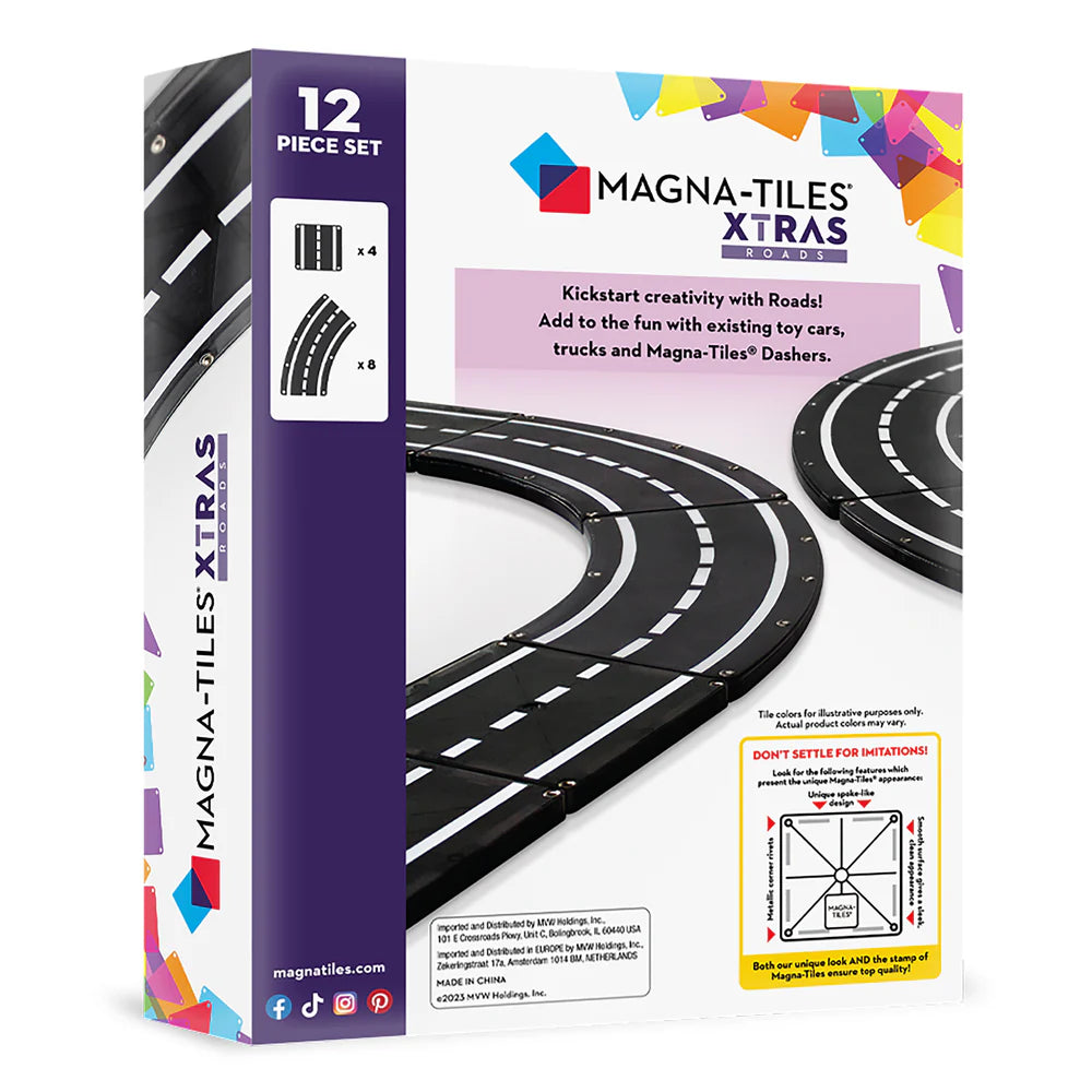 Magna-Tiles | XTRAS Roads 12 Stuks Set