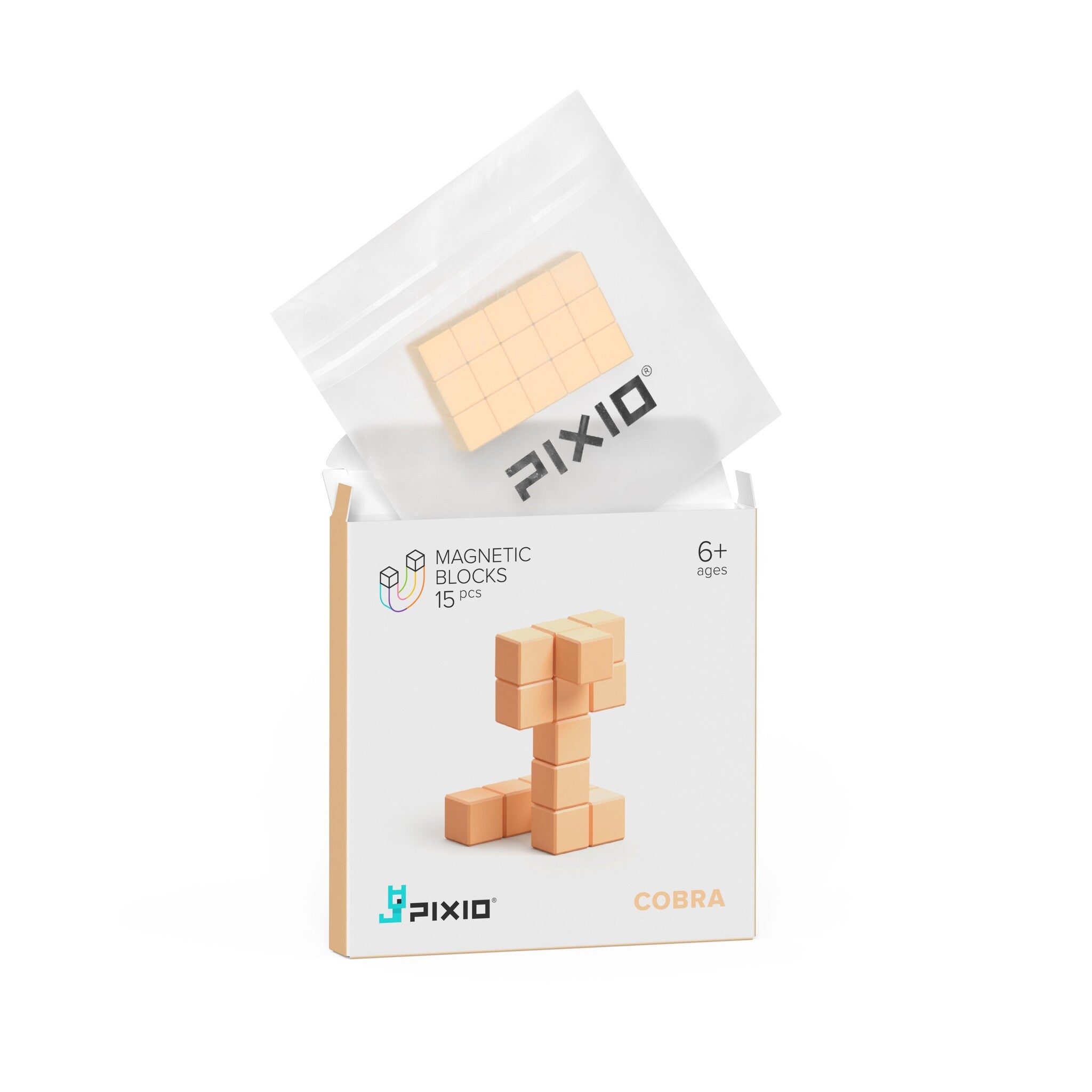 Pixio | Magnetische Blokken Color Series Tan Cobra 15 Stuks