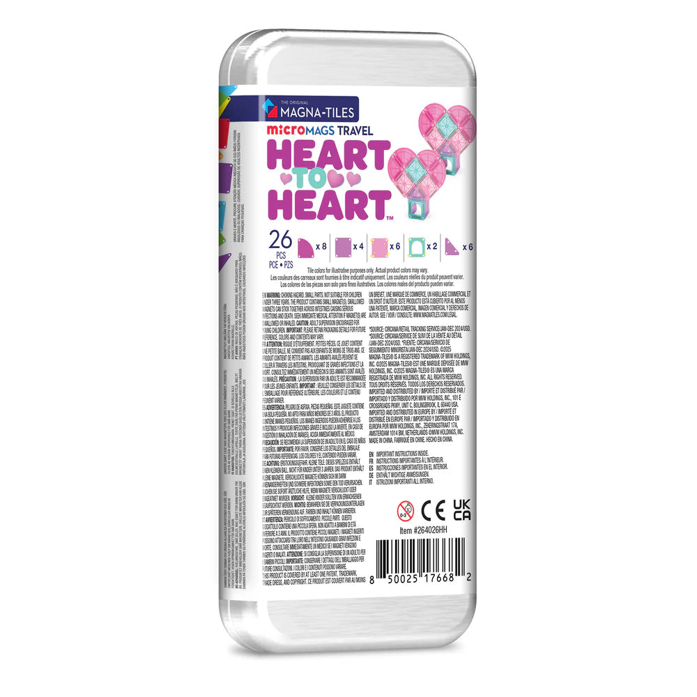 Magna-Tiles |  Micro Mags Heart to Heart Travel Set 26 Stuks set