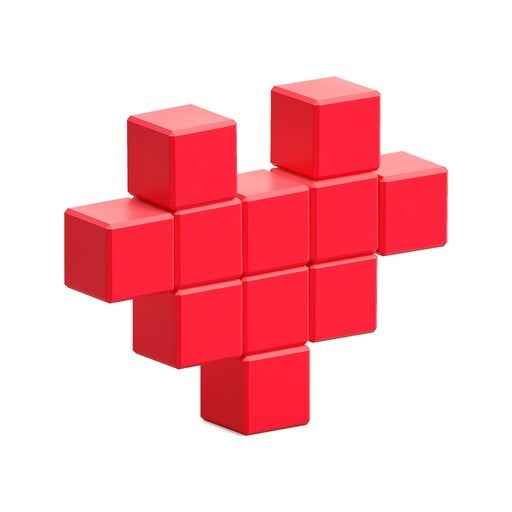 Pixio | Magnetic Building Blocks Color Series Red Heart 11 Pieces