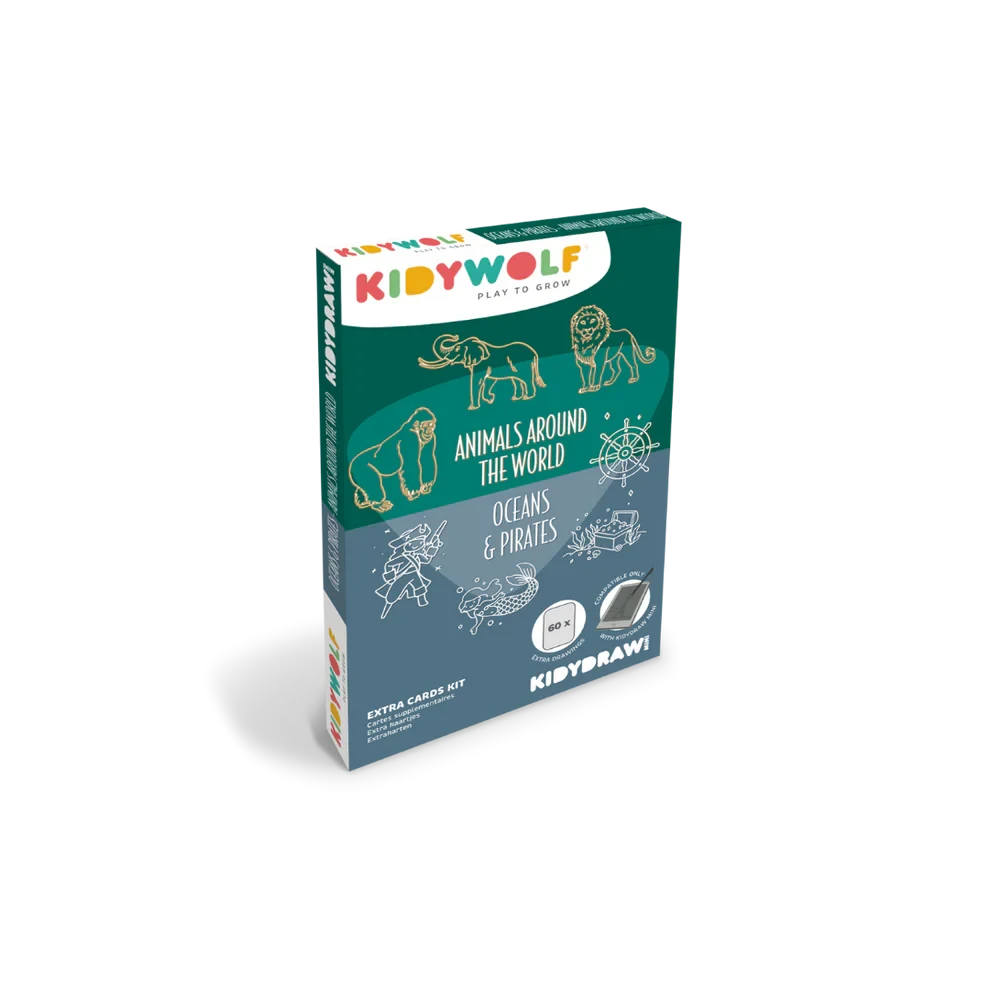 Kidywolf | Refill Kidydraw - Mini  Extra kaarten Met Het Thema Dieren Van Over De Hele Wereld En Oceanen & Piraten