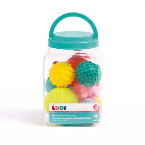 Ludi | Bal Sensorische Ballen Set +6m Ø 8-10cm 8-pack