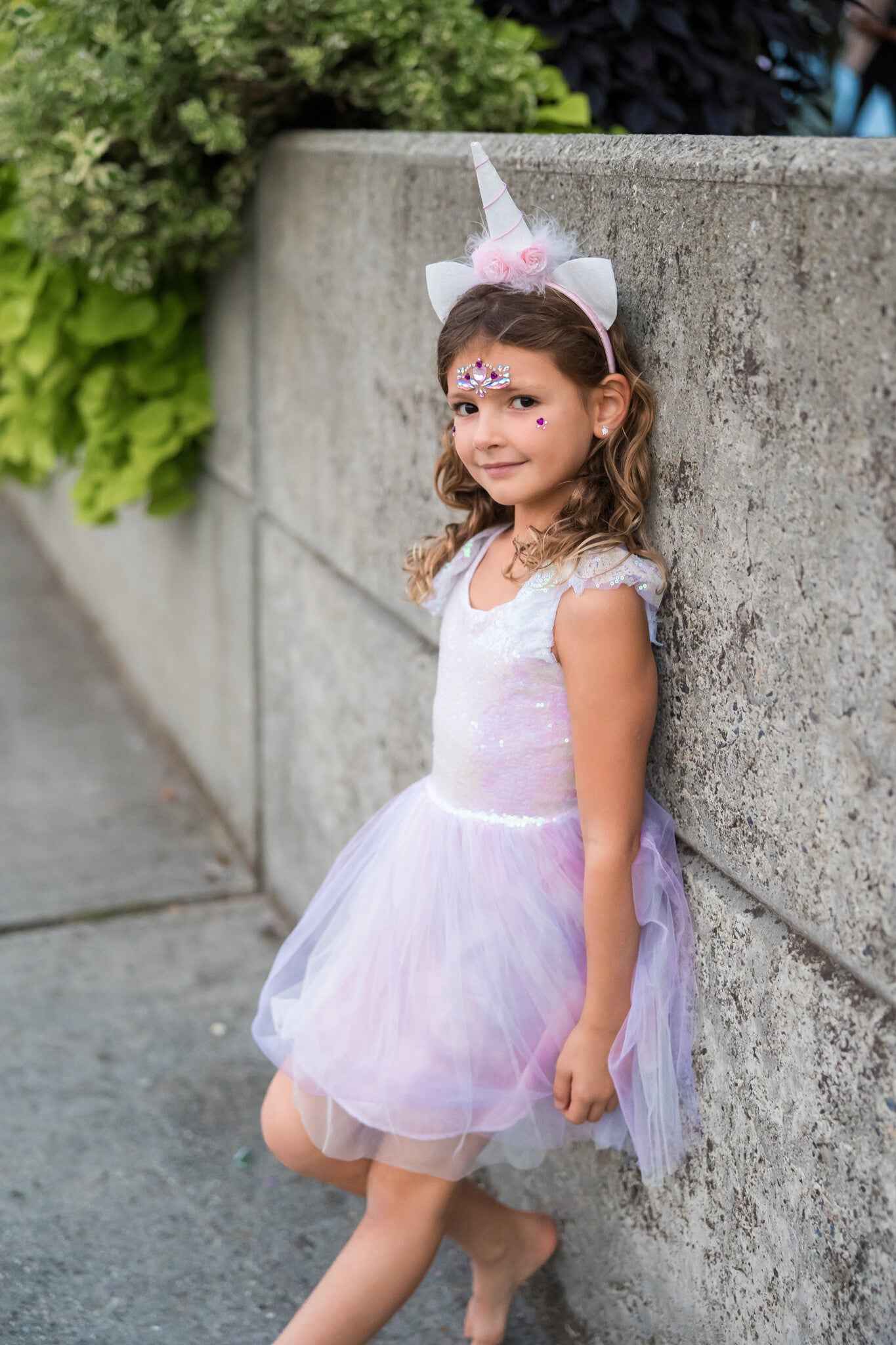 Great Pretenders | Dreamy Unicorn Iridescent/Pink Dress with Headband 98-104