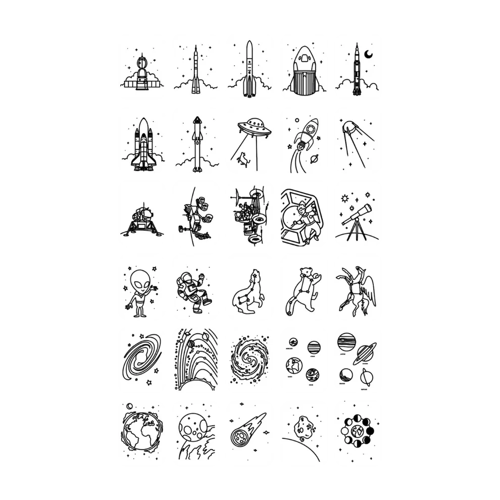 Kidywolf | Refill Kidydraw - Mini  Extra kaarten Met Het Thema Galaxy en Dinosaurussen