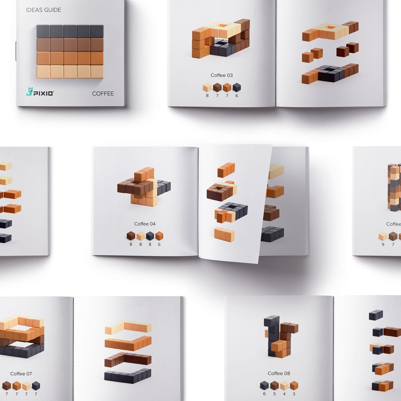 Pixio | Magnetische Blokken Abstract Series Coffee 60 Stuks