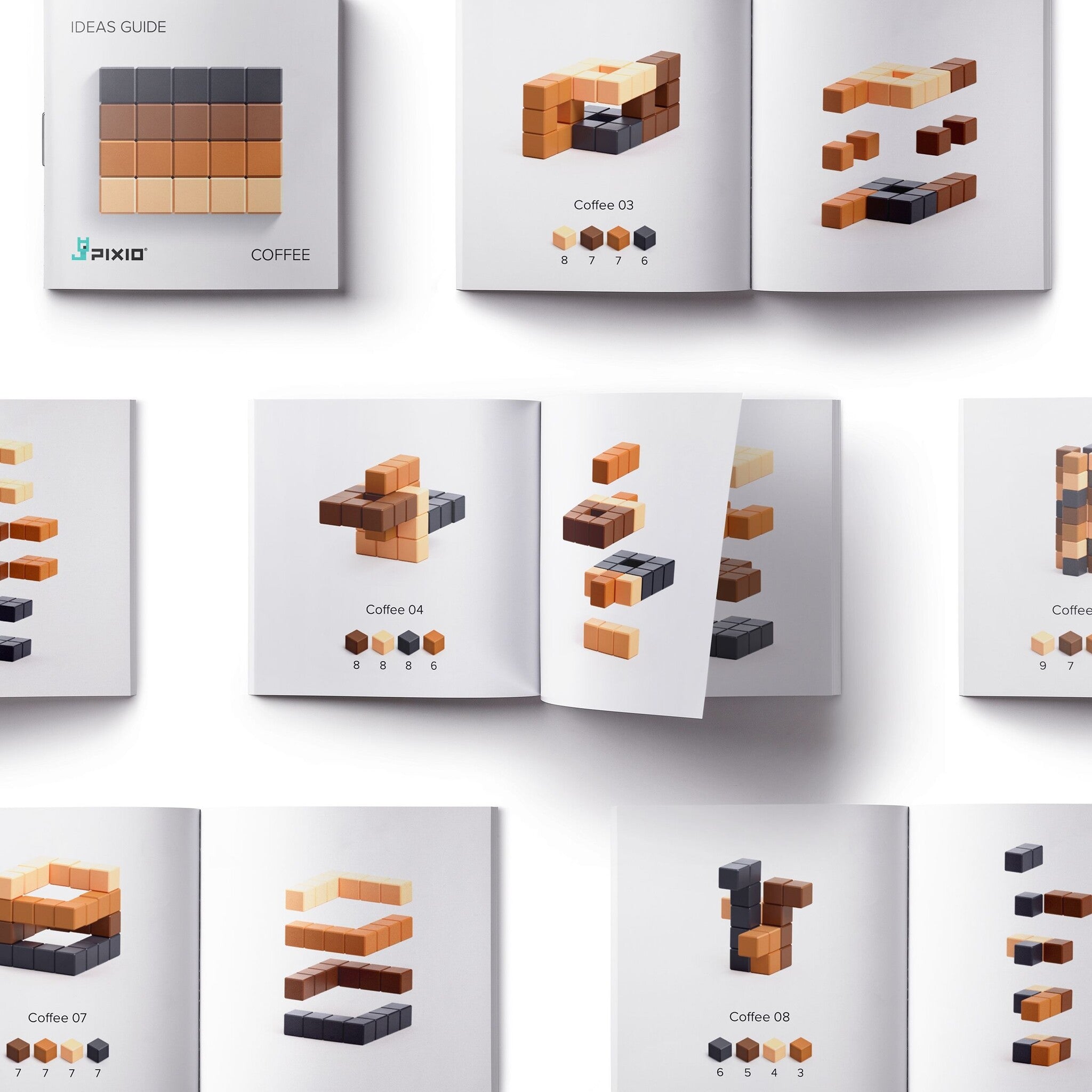 Pixio | Magnetische Blokken Abstract Series Coffee 60 Stuks