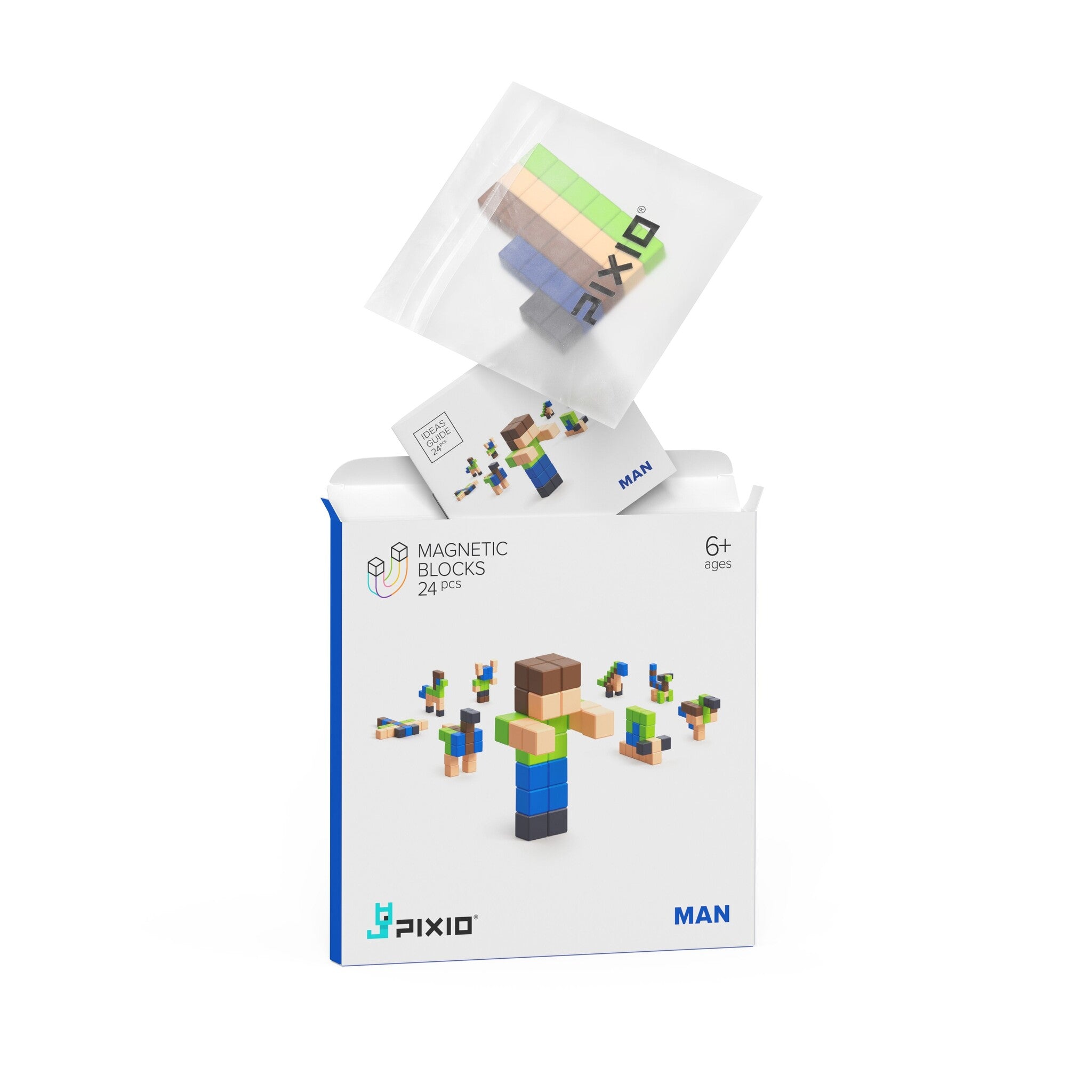 Pixio | Magnetische Blokken Story Series Man 24 Stuks