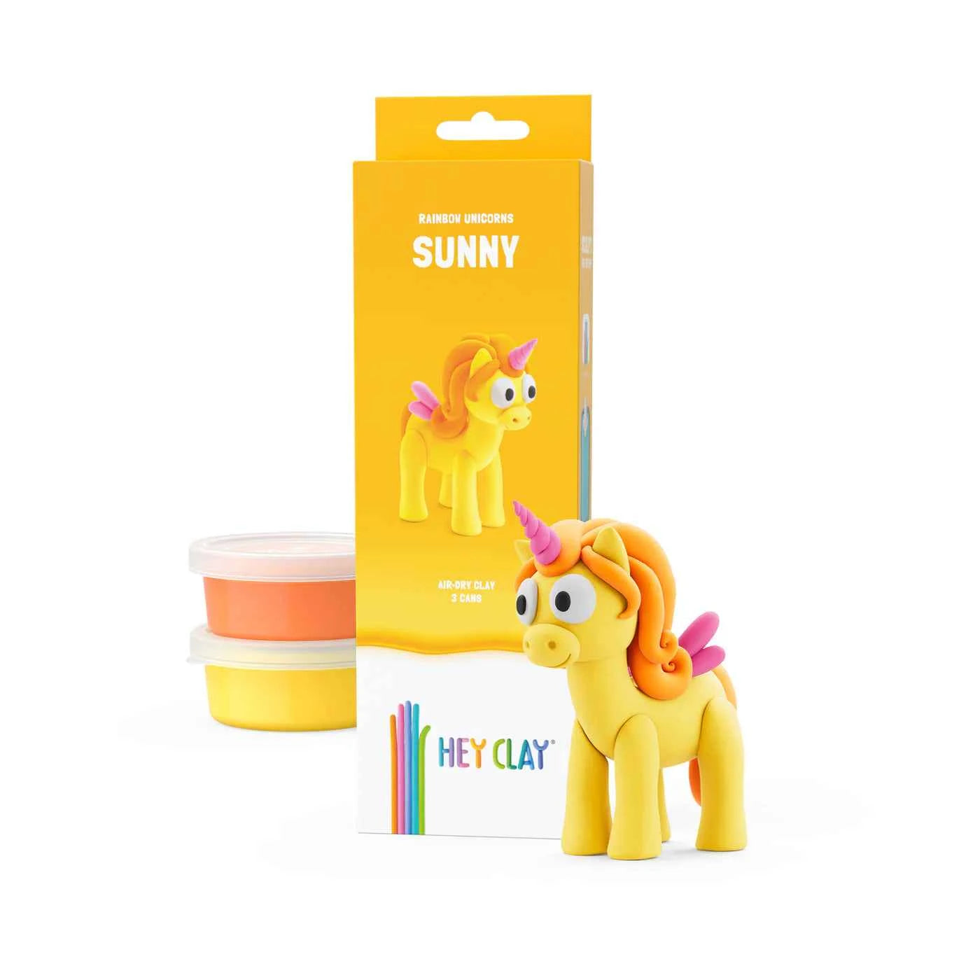 Hey Clay | Boetseerklei Regenboog Eenhoorn - Sunny