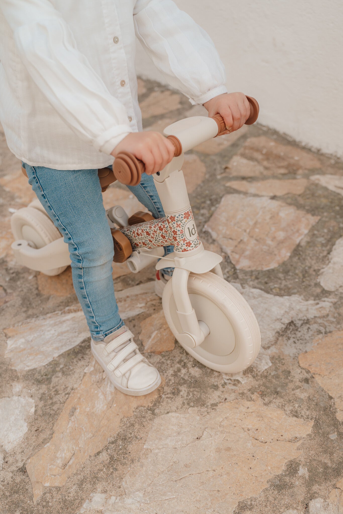 Little Dutch | Loopfiets/Driewieler Sunny Flower Off White