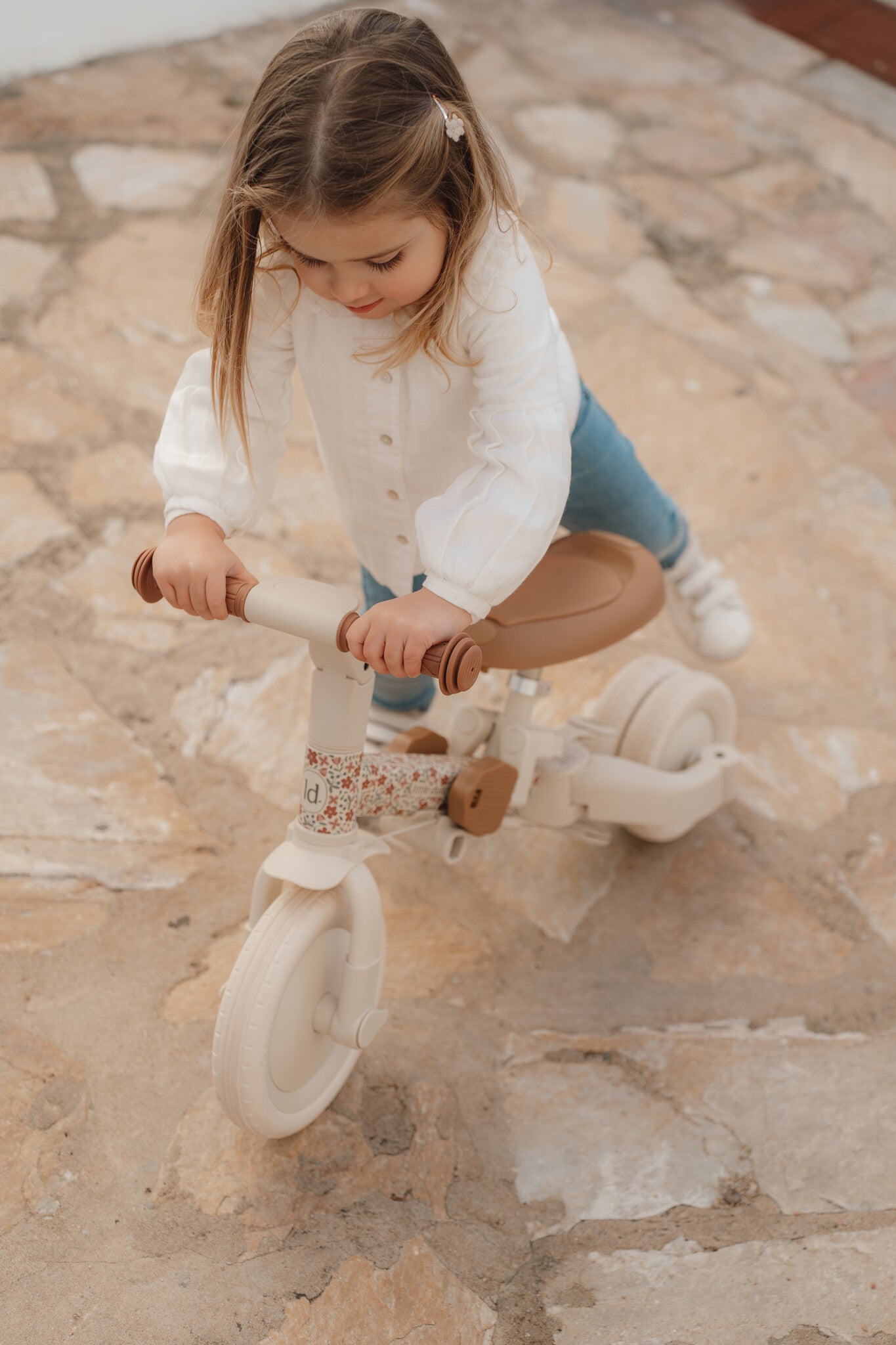 Little Dutch | Loopfiets/Driewieler Sunny Flower Off White