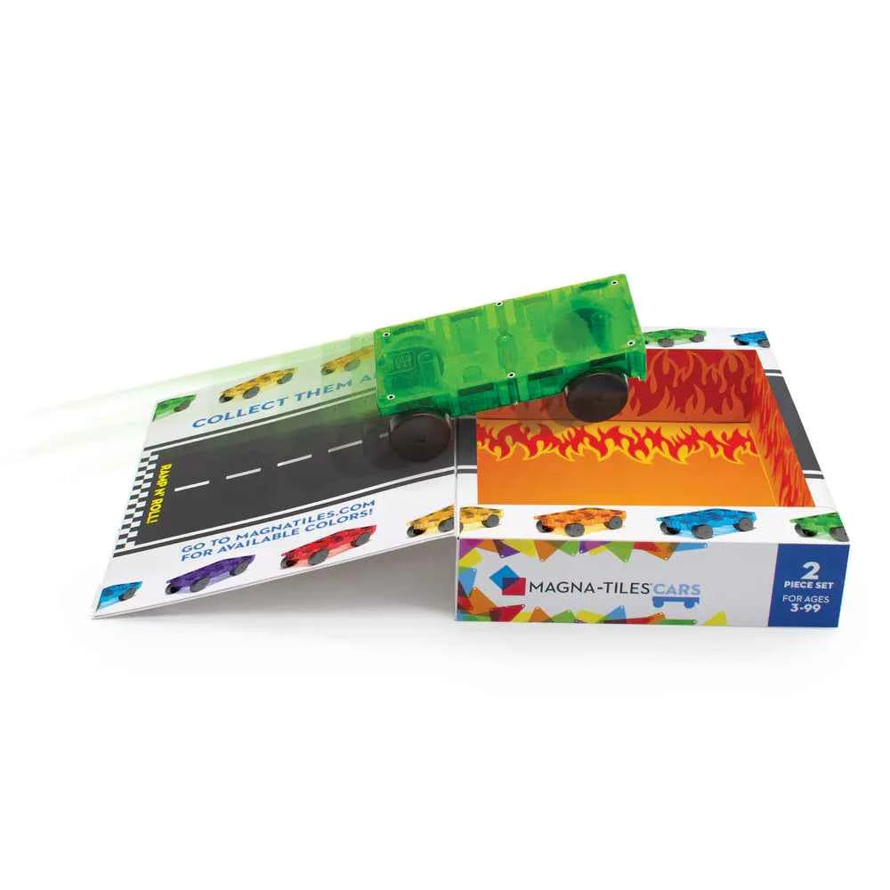 Magna-Tiles | Green & Yellow 2-Piece Cars Set
