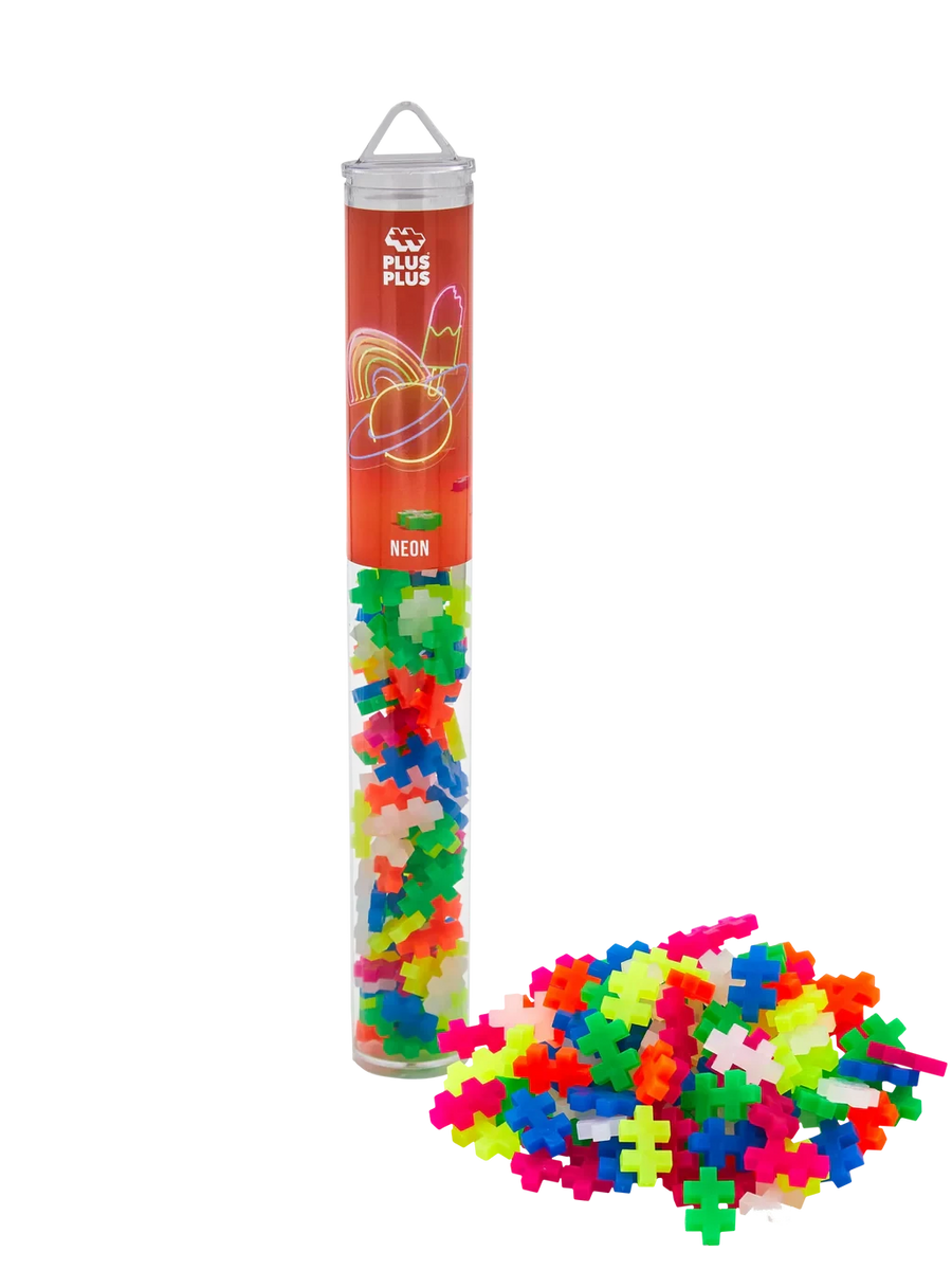 Plus-Plus | Educational Toy Building Bricks Neon Color Mix 100 Pieces