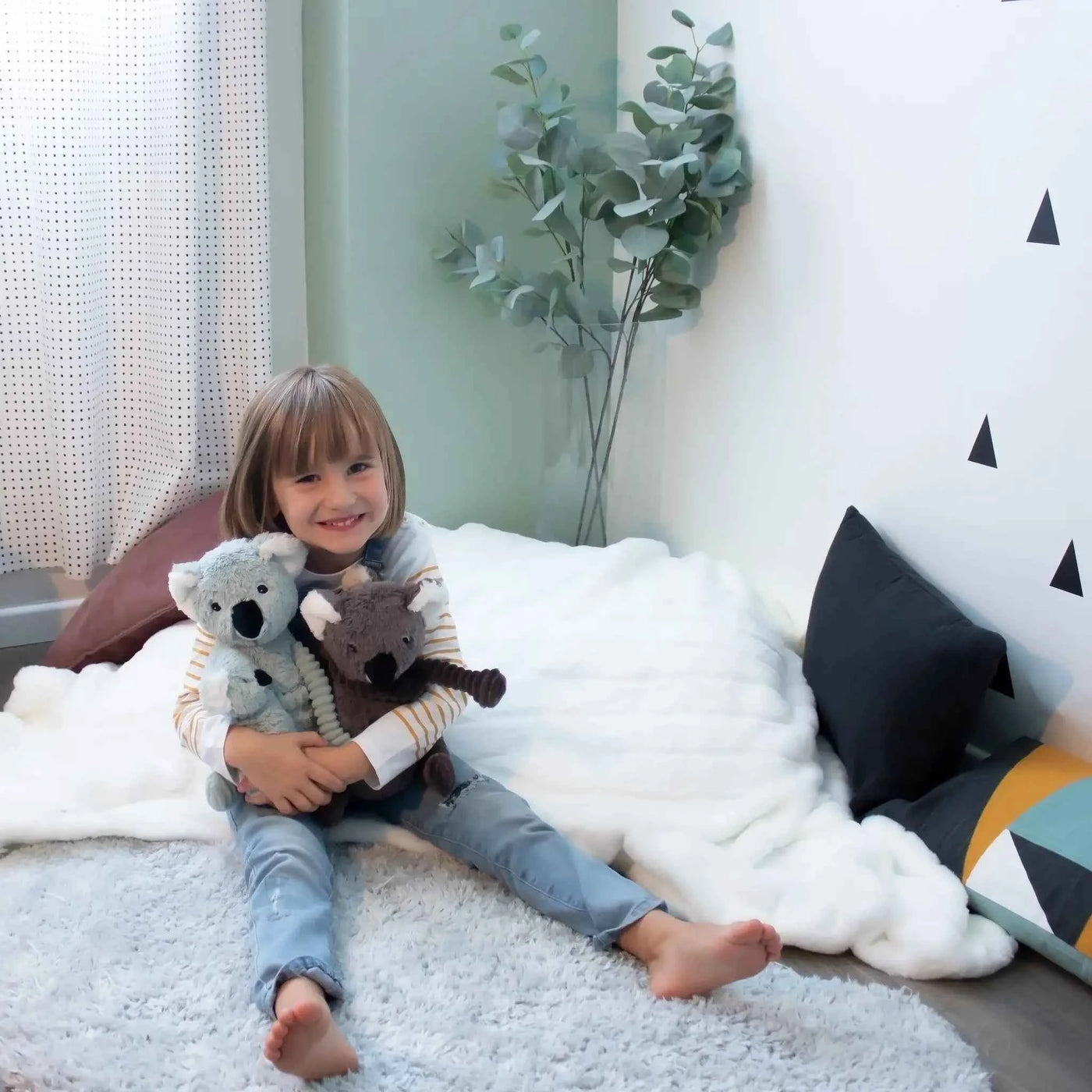 Les dÃ©glingos | Les Ptipotos - Pluche Knuffel Trankilou De koala Moeder En Haar Grijze Baby