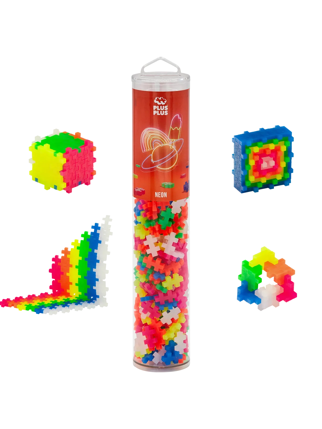 Plus-Plus | Educatief Speelgoed Bouwstenen Neon Color Mix 240 Stuks
