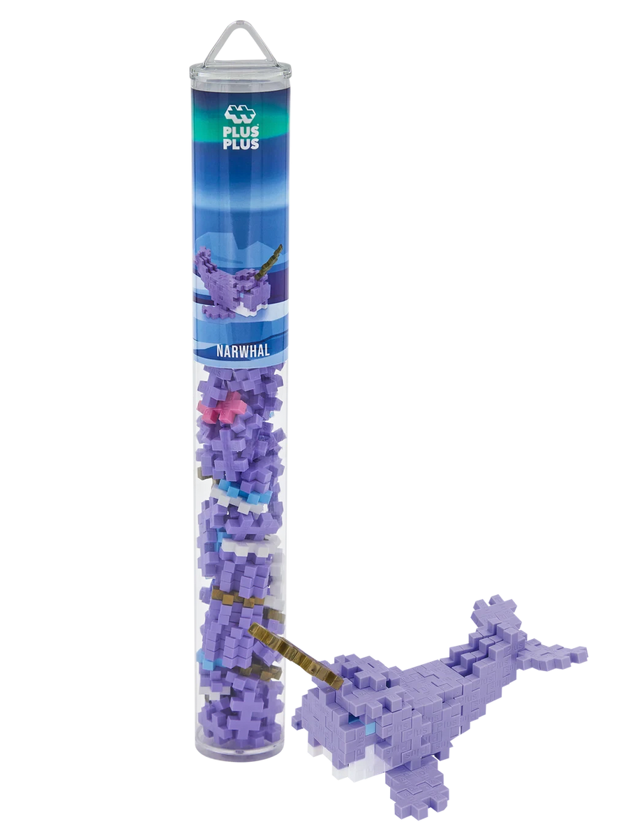 Plus-Plus | Educational Toy Building Bricks Narwhal 100 Pieces