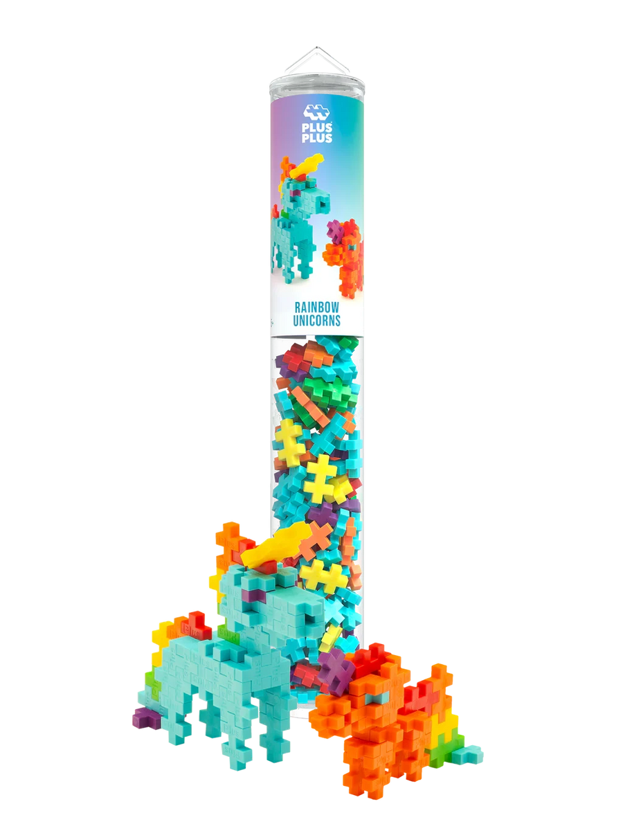 Plus-Plus | Educational Toy Building Blocks Rainbow Unicorns 100 Pieces