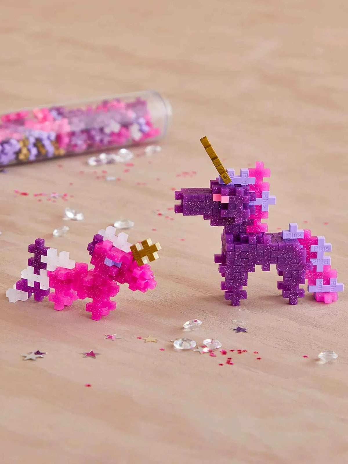 Plus-Plus | Educational Building Blocks Glitter Unicorns 100 Pieces