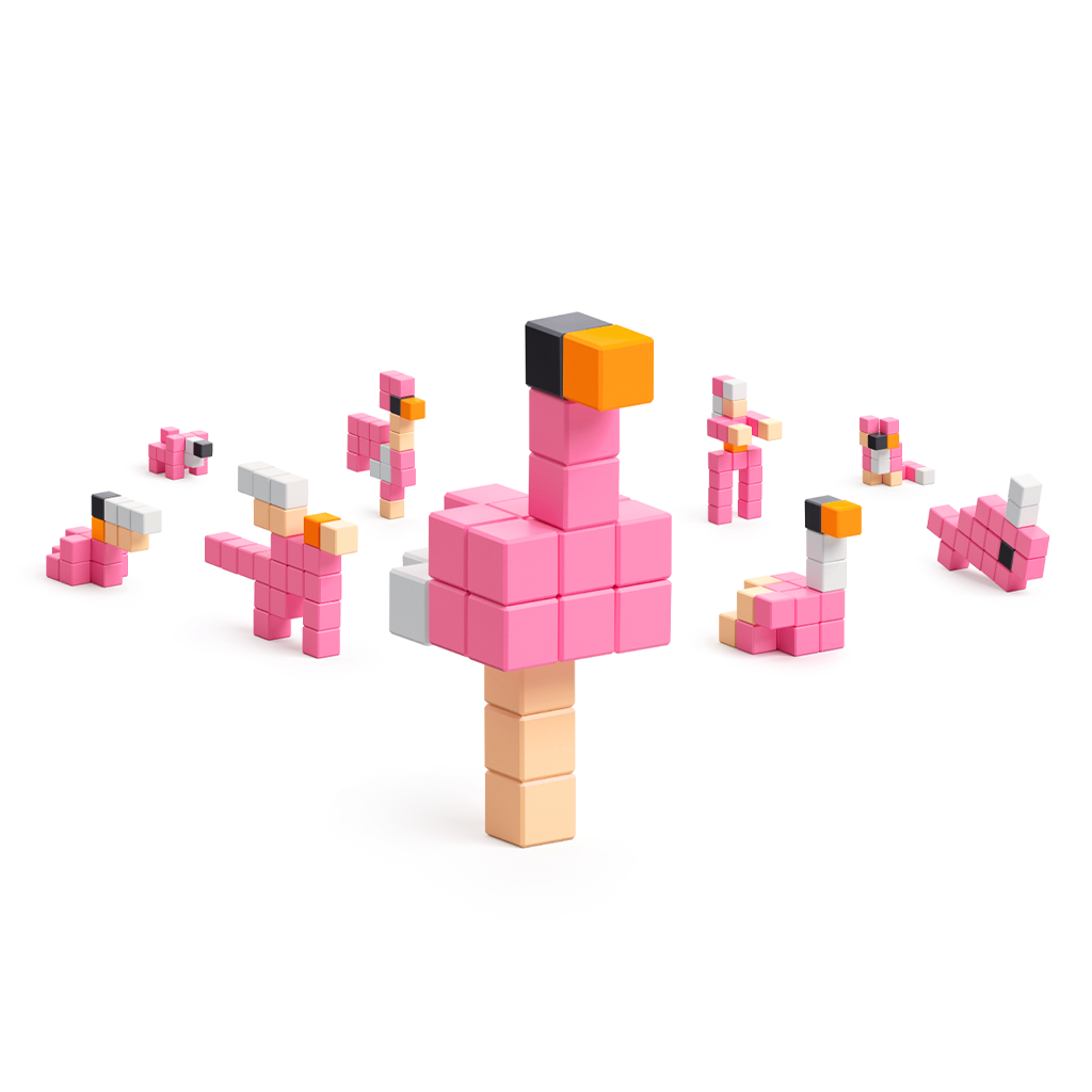 Pixio | Magnetische Blokken Story Series Flamingo 24 Stuks