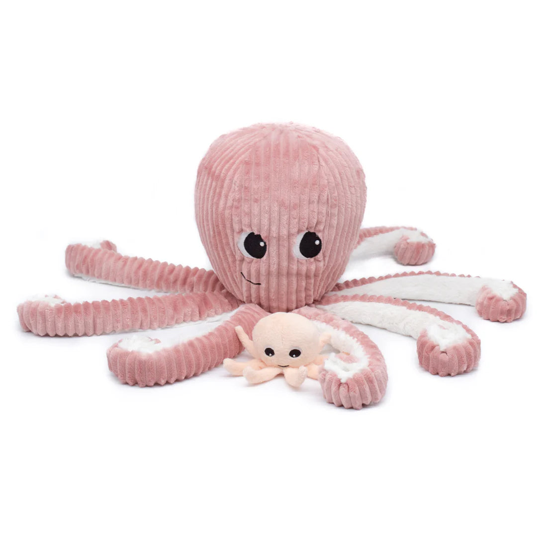 Les duéglingos | Les Ptipotos - Pluche Knuffel Filou De Octopus Moeder En Haar Baby Roze