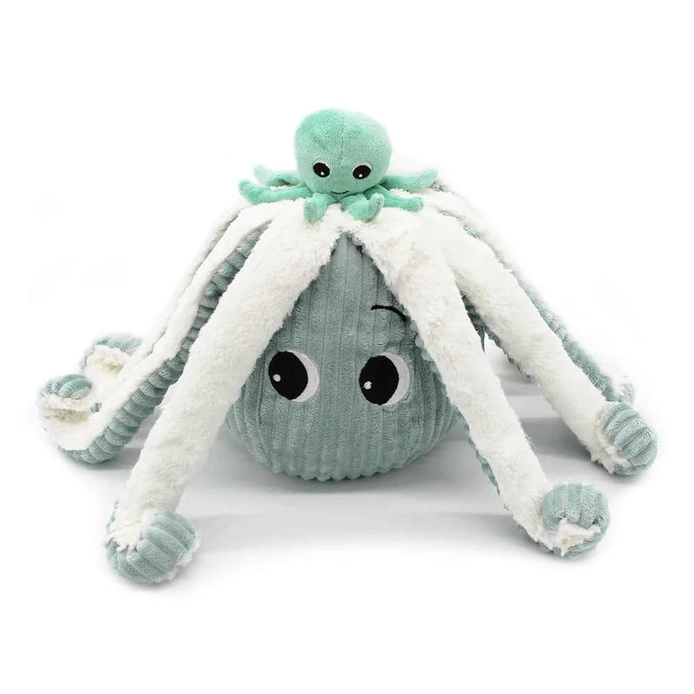 Les Déglingos | Les Ptipotos - Cuddly Plush Filou the Octopus Mother and Her Baby Mint