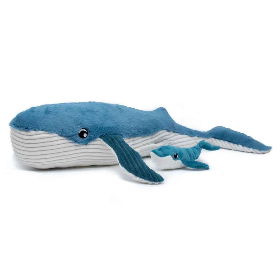 Les dÃ©glingos | Les Ptipotos - Pluche Knuffel Gravillou De Walvis Moeder En Haar Baby Blauw