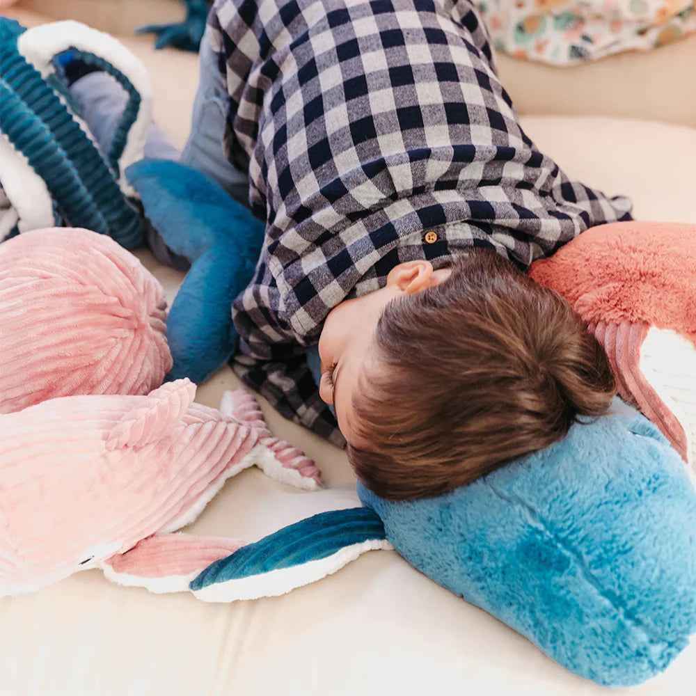 Les Déglingos | Les Ptipotos - Gravillou Plush Cuddly Blue Whale Mother and Her Baby