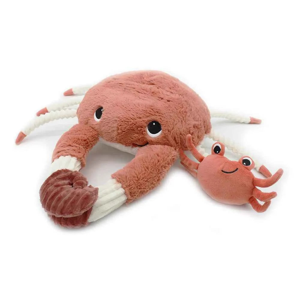 Les déglingos | Les Ptipotos - Cuddly Plush Crab Rattle Mother and Her Baby Terracotta
