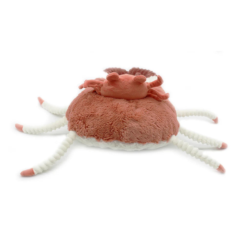 Les duéglingos | Les Ptipotos - Pluche Knuffel Cassecou De Krab Moeder En Haar Baby Terracotta