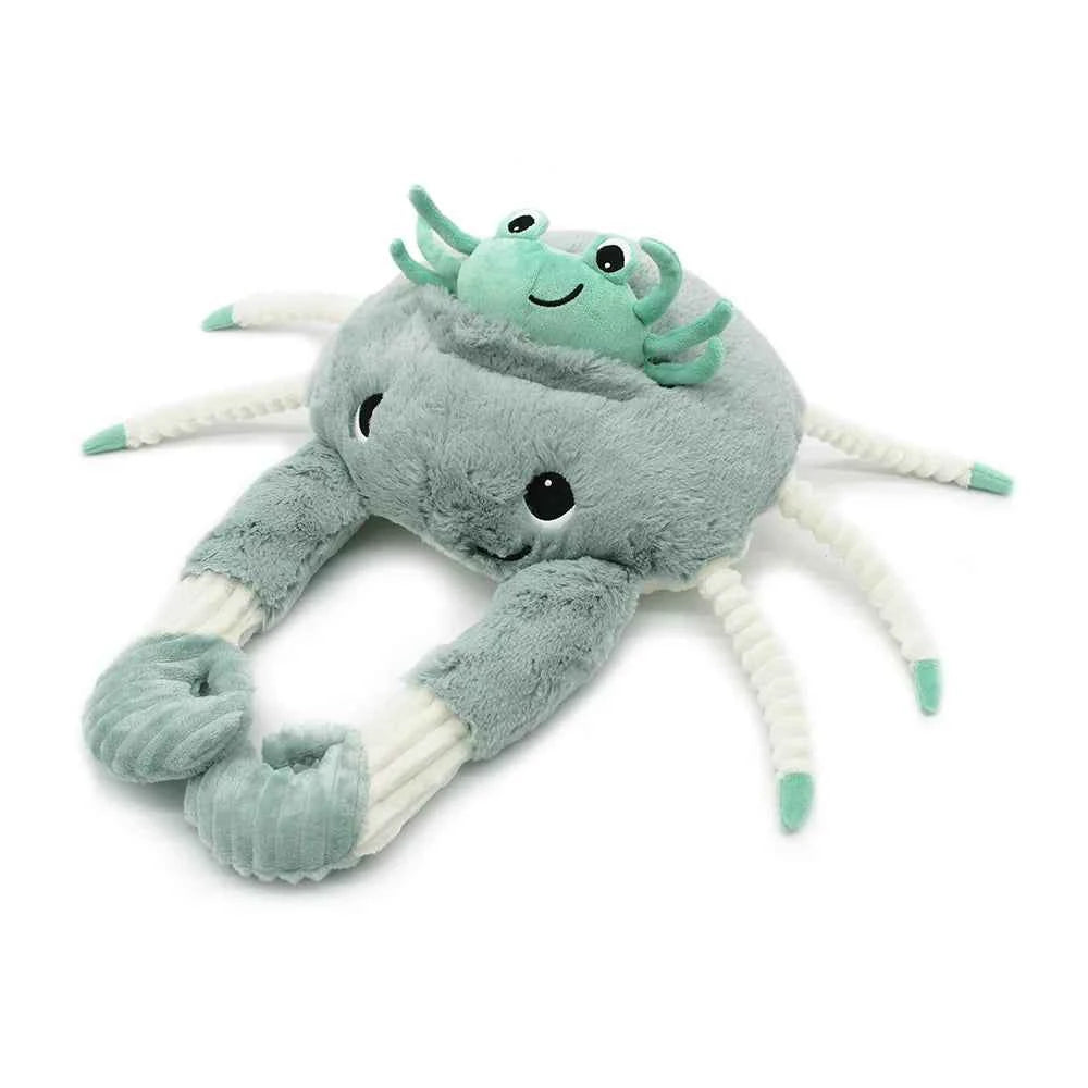 Les Déglingos | Les Ptipotos - Cuddly Plush Cassecou Crab Mom and Her Baby, Mint