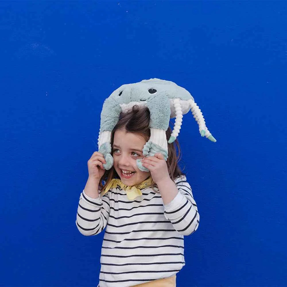 Les Déglingos | Les Ptipotos - Plush Cuddly Crab Mother and Her Baby Mint Toy