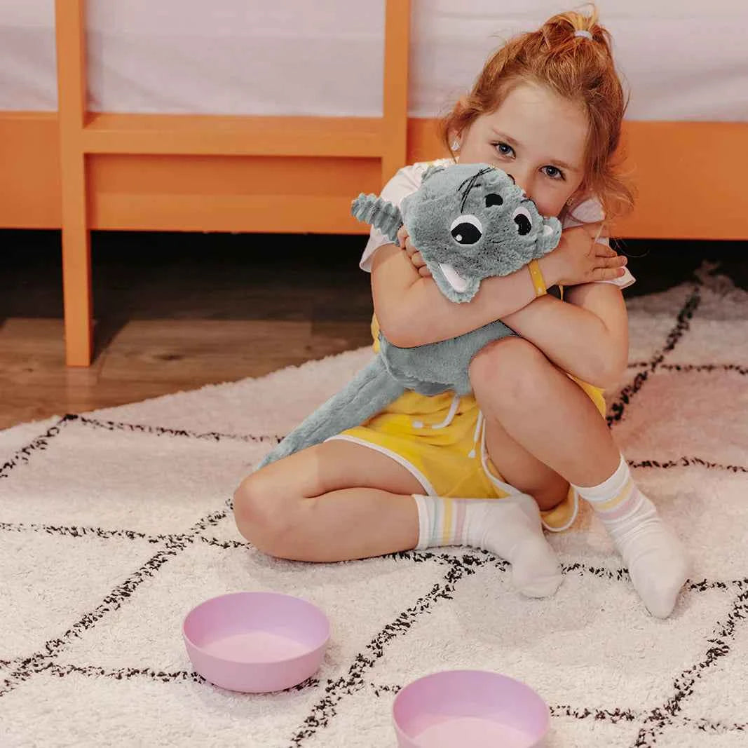 Les Déglingos | Les Ptipotos - Plush Cuddly Meow the Cat Mother and Her Mint Green Baby