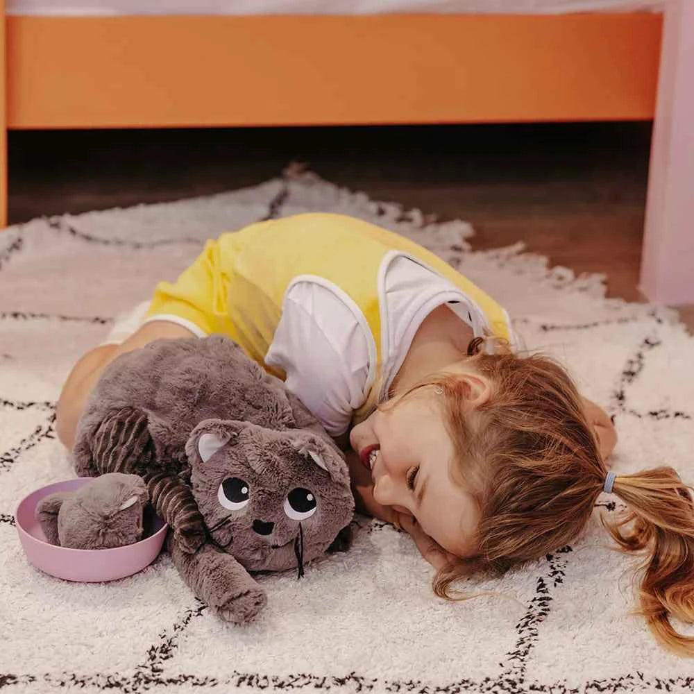 Les dÃ©glingos | Les Ptipotos - Pluche Knuffel  Miaou De Kat Moeder En Haar Grijze Baby